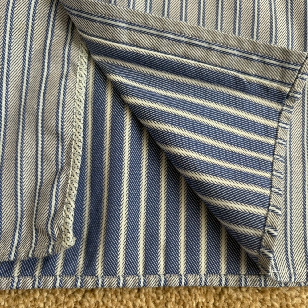Ted Baker Archive Dress Shirt Men 16 Blue Stripe French Cuff Excellent Condition - Picture 8 of 16